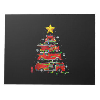 Firefighter Truck Christmas Tree Men Women Notepad