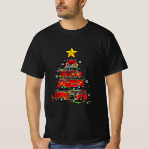 Firefighter Truck Christmas Tree Men Women T-Shirt