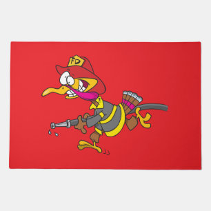 Firefighter Turkey with Hose Doormat