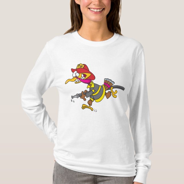 Firefighter Turkey with Hose T-Shirt (Front)