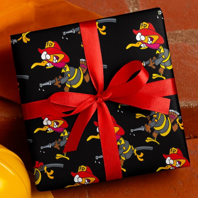 Firefighter Turkey with Hose Wrapping Paper (Creator Uploaded)