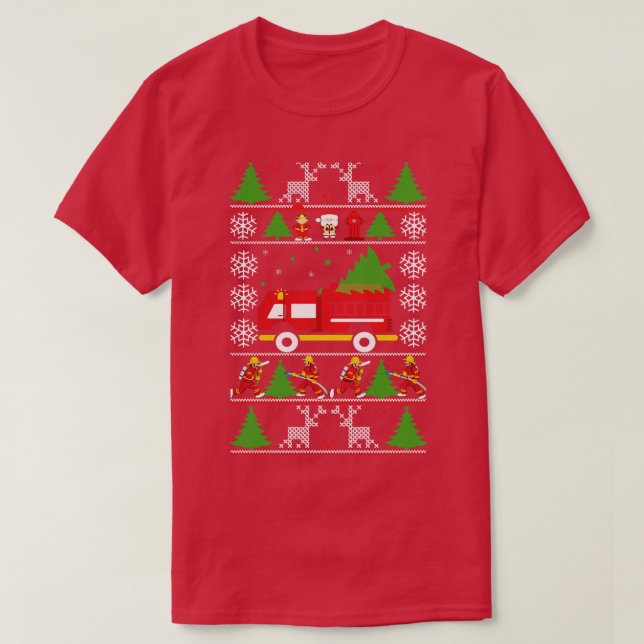 Firefighter Ugly Christmas Sweater Great Gift For  (Design Front)