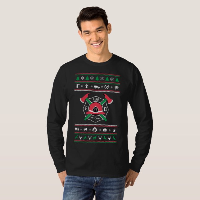 Firefighter Ugly Sweater Christmas (Front Full)