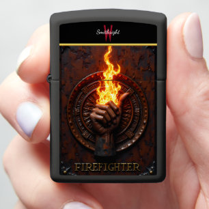 Firefighter Up Flame Wheel Fireman Symbol Zippo Lighter