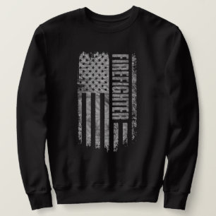 Firefighter USA Flag Distressed design Sweatshirt