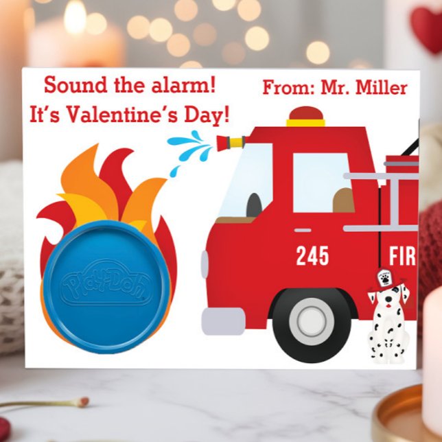 Firefighter Valentine's Play Doh gift card (Creator Uploaded)