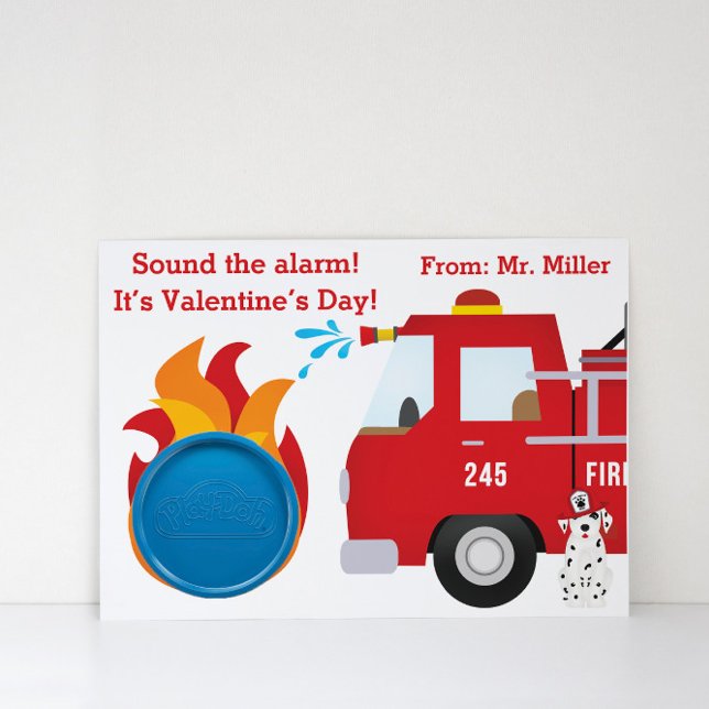 Firefighter Valentine's Play Doh gift card (Creator Uploaded)