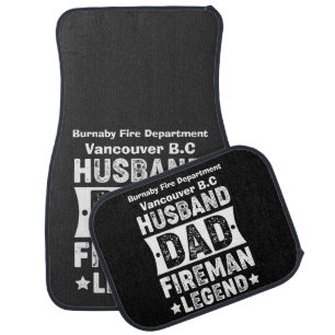 Firefighter wears legend shirt car floor mat