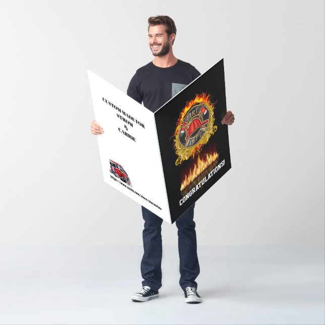 Firefighter WEDDING etc. BIG Card (In Situ)