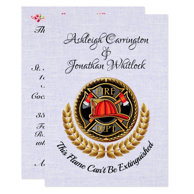 Firefighter Wedding Invitation Zazzle Com   Firefighter Wedding Invitation R355b54dd87df46ceac4dec793a9429e2 6gdn0 630 