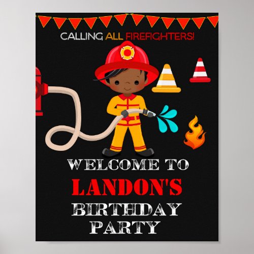 Firefighter welcome party sign Firefighter poster