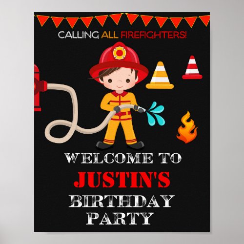 Firefighter welcome party sign Firefighter poster