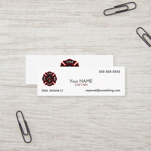 Customizable Firefighter White Business Cards