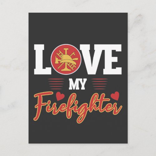 Firefighter Wife Fireman Girlfriend Valentines Day Postcard