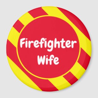 Firefighter Wife Red/Yellow magnet