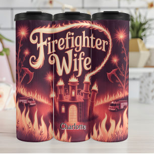 Firefighter Wife Romantic Castle Scene Thermal Tumbler