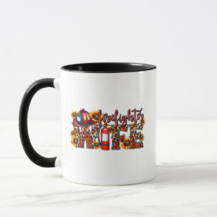 Firefighter WIFE – Sunflower Leopard Flame Print w Mug