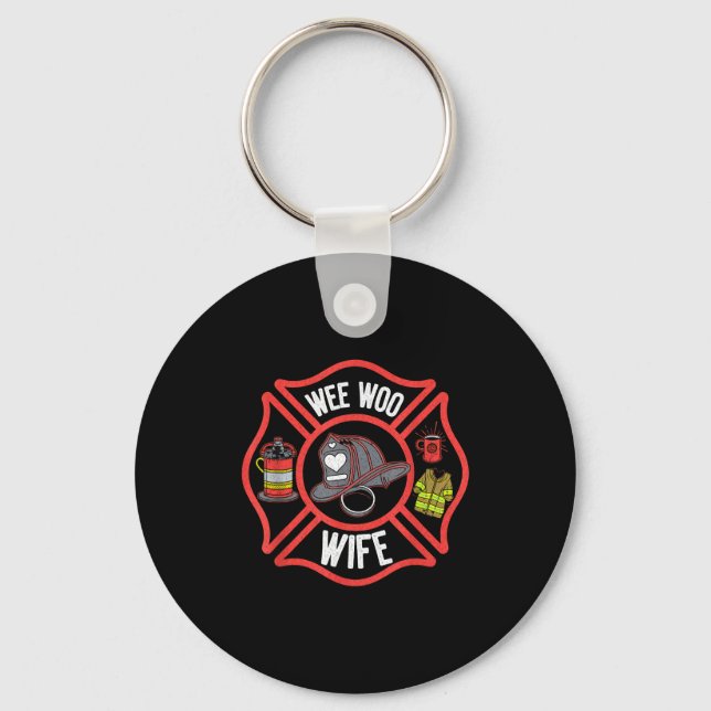 Firefighter Wife Uniform Fireman Fire Department  Keychain (Front)