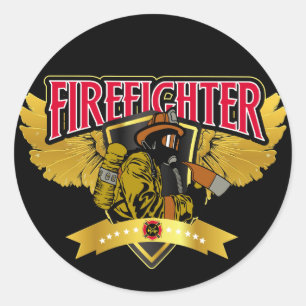 Firefighter Wings Classic Round Sticker