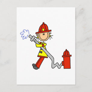 Firefighter with Hose Tshirts and Gifts Postcard