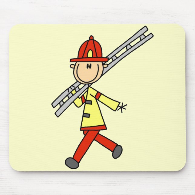 Firefighter with Ladder Tshirts and Gifts Mouse Pad (Front)