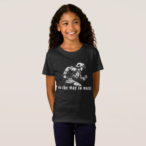 Firefighter Woman On the Way to Work T_Shirt