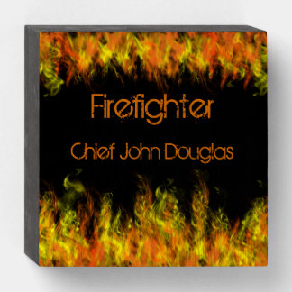 Firefighter Wooden Box Sign