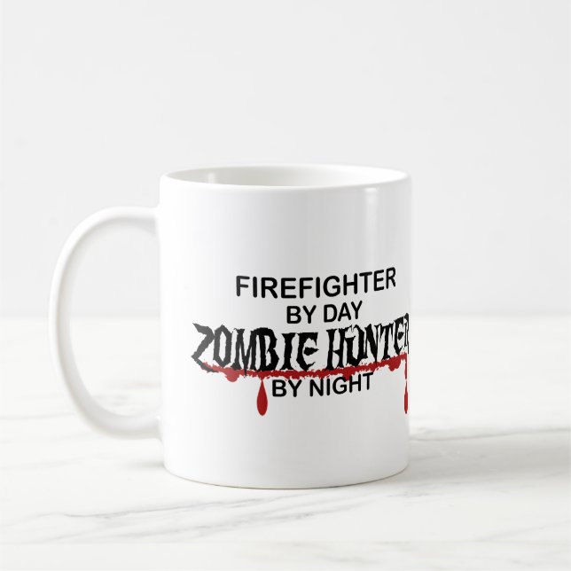 Firefighter Zombie Hunter Coffee Mug (Left)