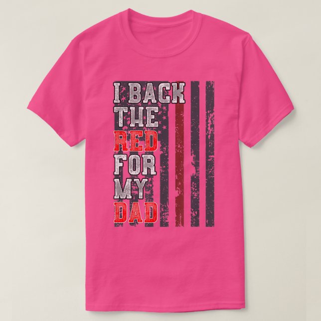 FirefighterFor Daughter Son Support Dad Thin Red L T-Shirt (Design Front)
