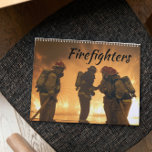 Firefighters and Flames Calendar<br><div class="desc">In honor of everyday heroes who man the fire brigade,  this striking calendar features high quality photographs of firefighters training and working. Amazing shots of dangerous situations,  explosive fires,  brilliant flames.</div>