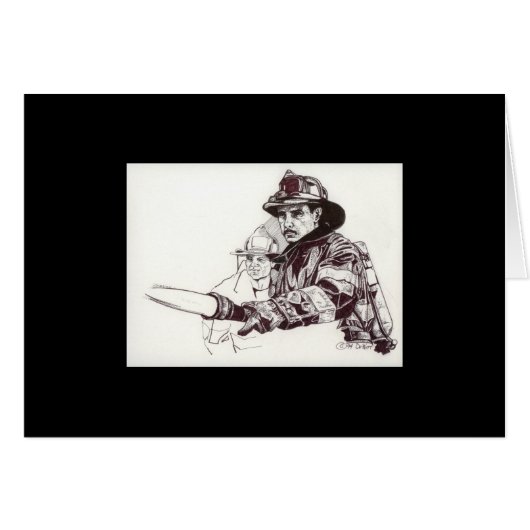 Firefighters and hose cards (Front Horizontal)