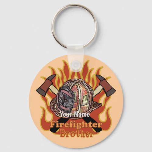 Firefighters Are Brothers custom name keychain