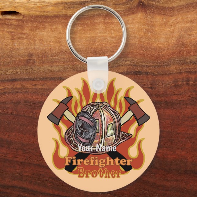 Firefighters Are Brothers firefighter  Keychain (Front)