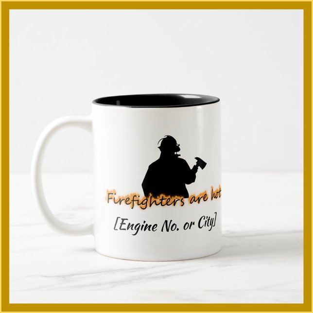 Firefighters Are Hot Two-Tone Coffee Mug (Bookmark my store! https://www.zazzle.com/store/capricepetit)