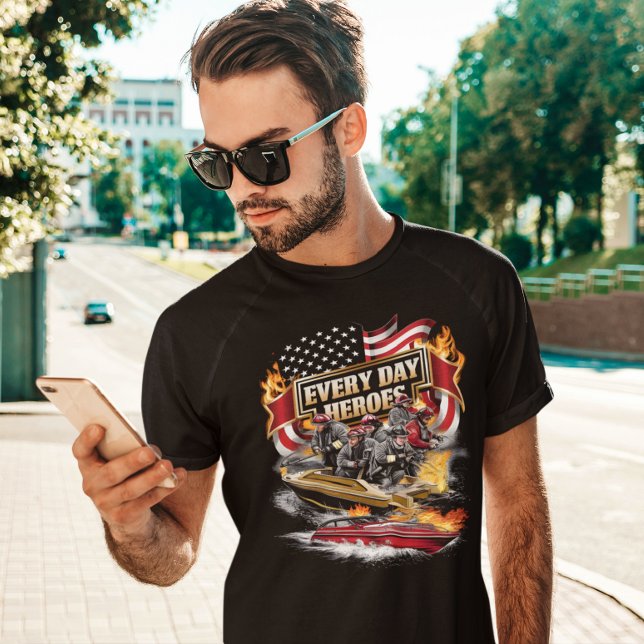 Firefighters Battling Boat Blaze T-Shirt (Creator Uploaded)