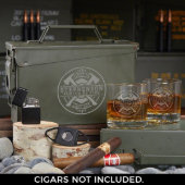 Firefighter's Cigar Tool Set w/ Whiskey Glasses (Front)