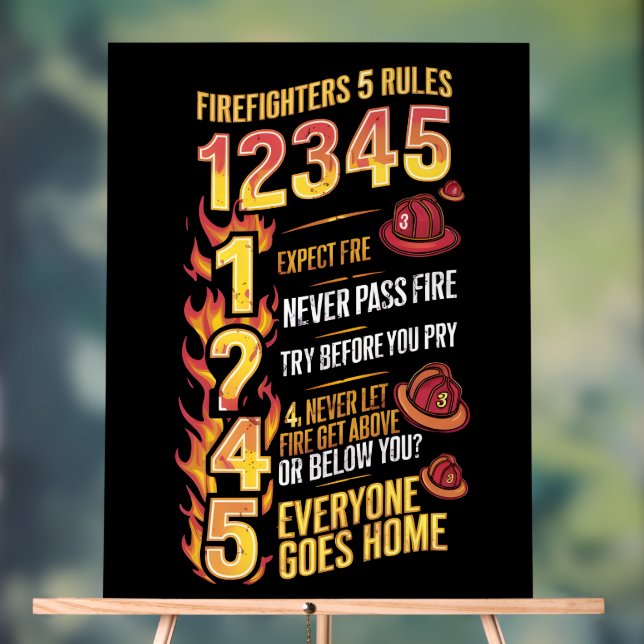Firefighters Code: Rules of Bravery Acrylic Sign (Neutral)