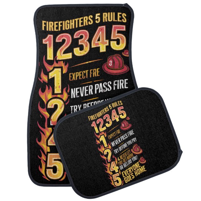 Firefighters Code: Rules of Bravery Car Floor Mat (Set)