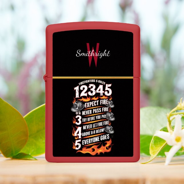 Firefighters Code: Rules of Bravery Zippo Lighter (On Table)