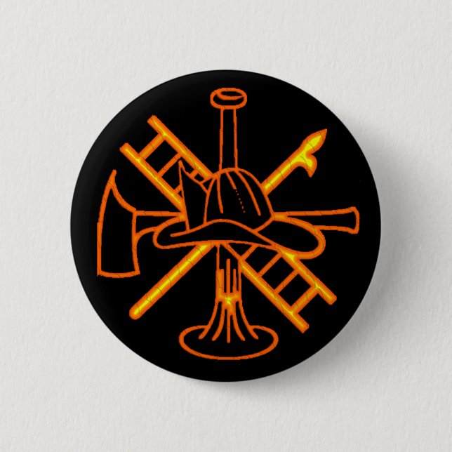 FIREFIGHTERS CREST PINBACK BUTTON (Front)