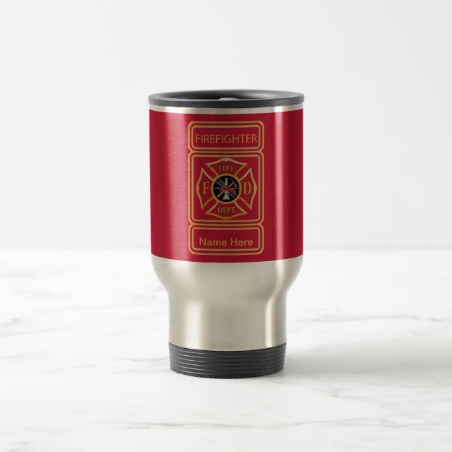 Firefighter's Cross Custom Travel Mug (Center)