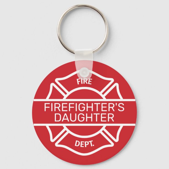 Firefighter's Daughter Red  Keychain (Front)