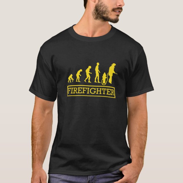 Firefighters Evolution | Funny T-Shirt (Front)