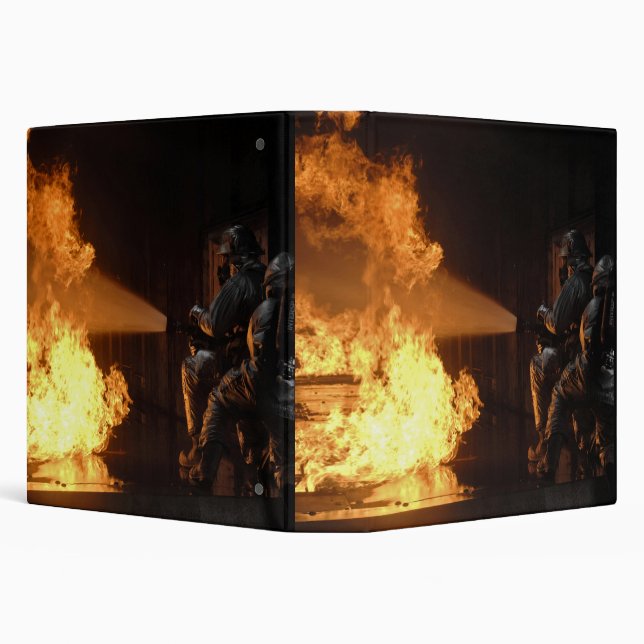 Firefighters extinguish a simulated battery fir binder (Background)