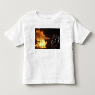 Firefighters extinguish a simulated battery fir toddler t-shirt