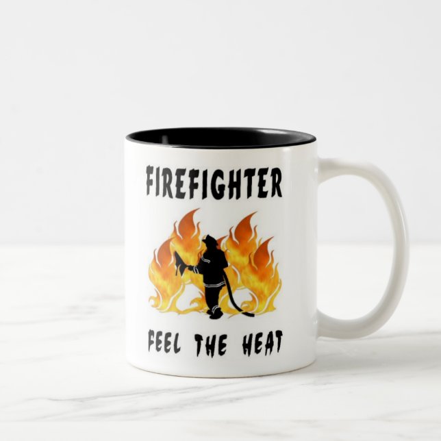 Firefighters Feel The Heat Two-Tone Coffee Mug (Right)