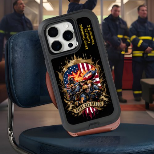 Firefighters Fighting Blaze Everyday Heroes iPhone 15 Pro Case