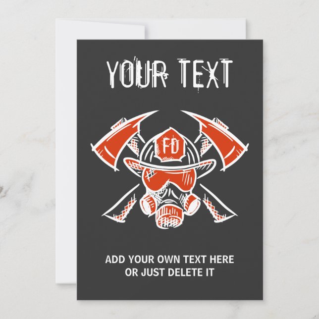 Firefighters. Fire Department. Gift Idea Invitation (Front)