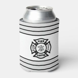 Firefighters Fire Dept Logo Can Cooler