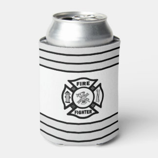 Firefighters Fire Dept Logo   Can Cooler